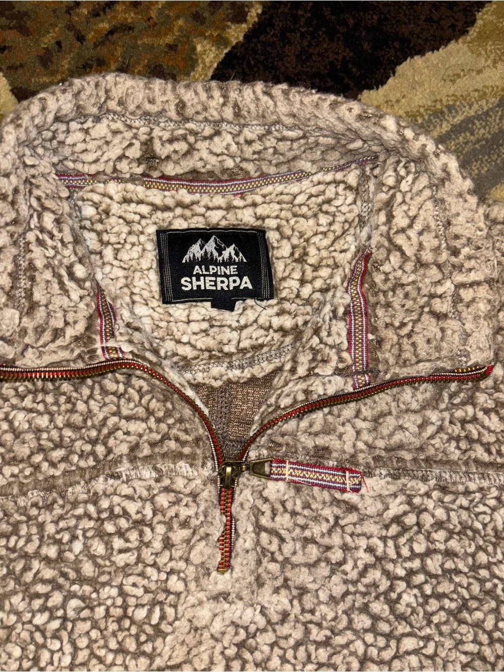 Women’s a' Cream Sherpa Pullover Sweater - Picture 2 of 3